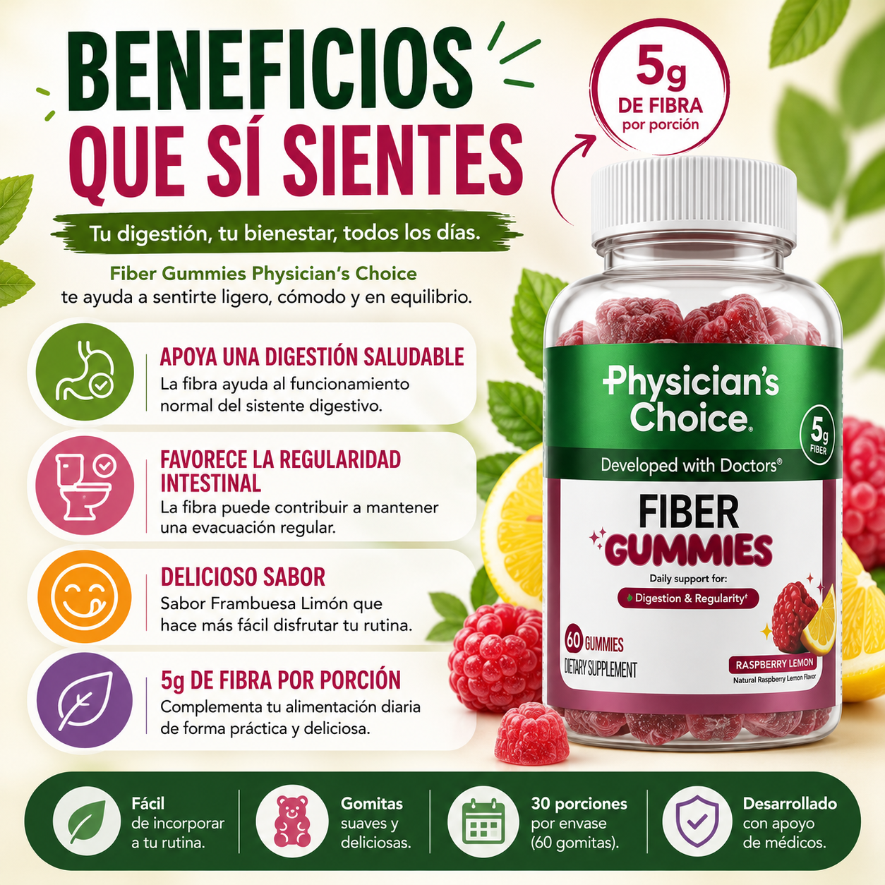 Fiber Gummies | Apoya una Digestión Saludable, Regularidad Intestinal y Bienestar Digestivo