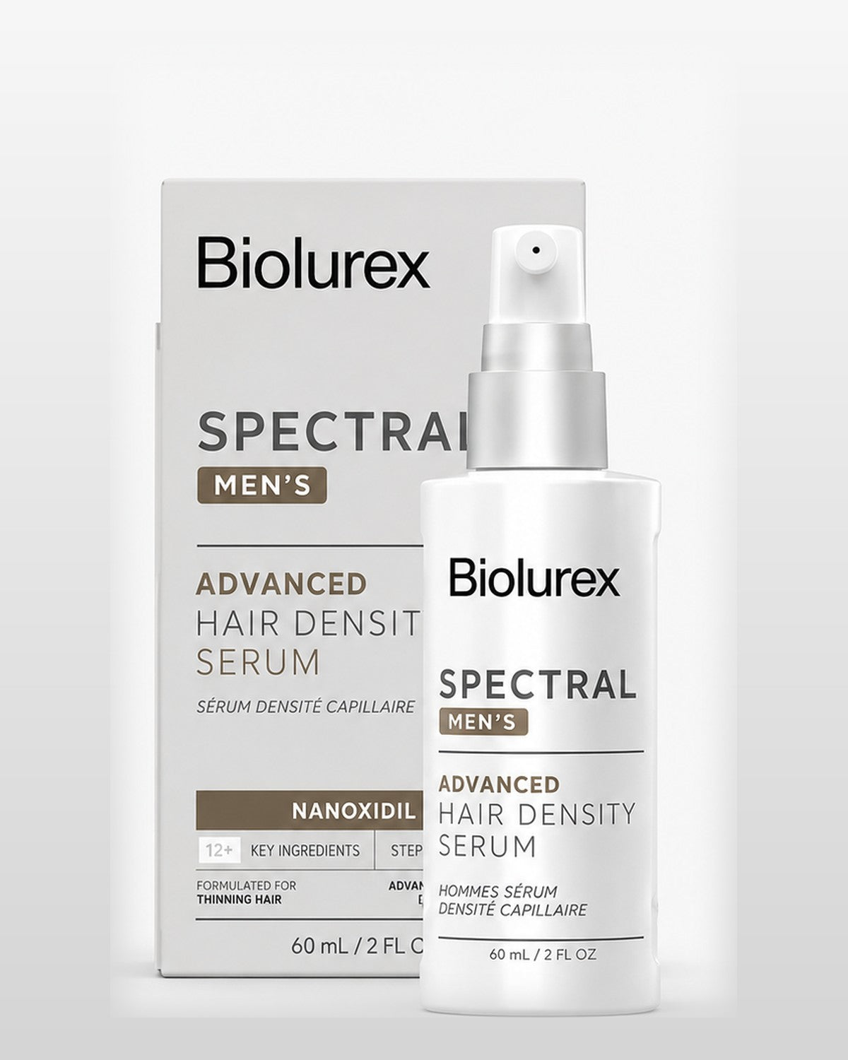 Biolurex Spectral Men's Advanced Hair Density Serum 60 ml con su caja
